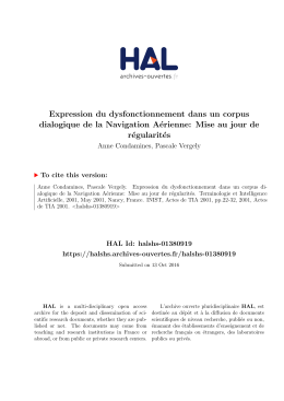 Expression du dysfonctionnement dans un corpus - Hal-SHS