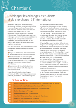Le projet stratégique international d`Agrosup Dijon