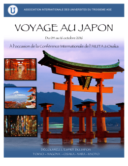 voyage au japon - U3A - Osaka International Conference 2016