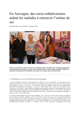 En Auvergne, des socio-esthéticiennes aident les malades