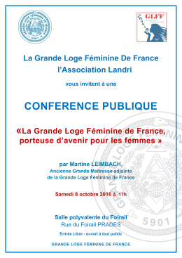 AFFICHE CONF prades - Grande Loge Féminine de France