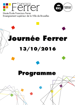 Programme de la journée - Haute École Francisco Ferrer
