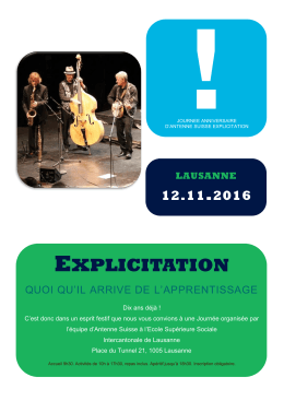 Invitation - Antenne Suisse Explicitation