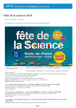 UPJV - Fête de la science 2016 - Université de Picardie Jules Verne