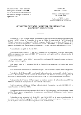 Décision de la Commission des sanctions n°2014