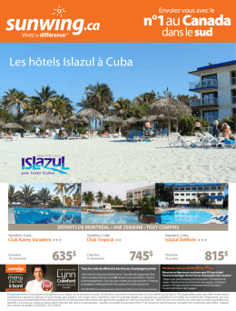Les hôtels Islazul à Cuba à partir de 635