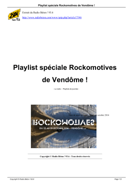 Playlist spéciale Rockomotives de Vendôme