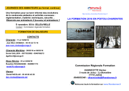 Les formations 2016 en Poitou Charentes
