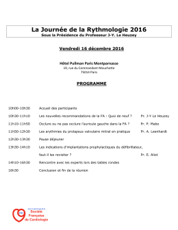 La Journée de la Rythmologie 2016