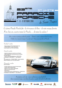 Programme Paradis Porsche 2016