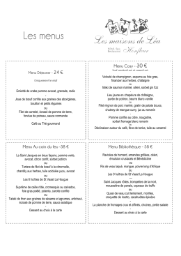 notre nouveau menu - Restaurant Honfleur Les Maisons de Léa