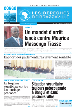 JUSTICE Un mandat d`arrêt lancé contre Maurice Massengo Tiassé