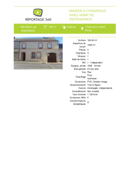 Maison à vendre Chanzeaux centre bourg REPORTAGE 360