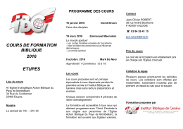 Cours IBG 2016 - PDF - Institut Biblique de Genève