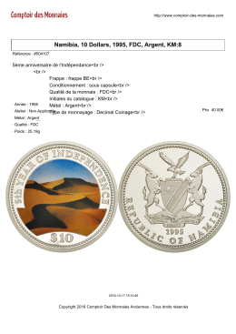 Namibia, 10 Dollars, 1995, FDC, Argent, KM:8