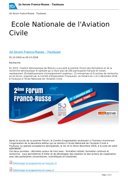 2e forum Franco-Russe - Toulouse