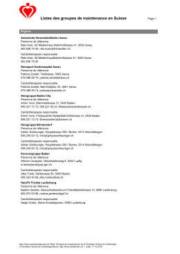 Listes des groupes de maintenance en Suisse
