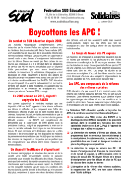 Boycottons les APC