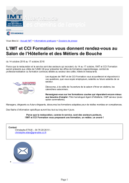 version PDF - Institut des Métiers et de Techniques