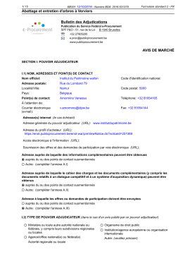 Abattage et entretien d`arbres à Verviers Bulletin des Adjudications