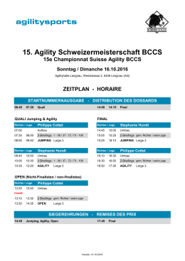 agilitysports 15. Agility Schweizermeisterschaft BCCS