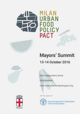 Mayors` Summit - Milan Urban Food Policy Pact