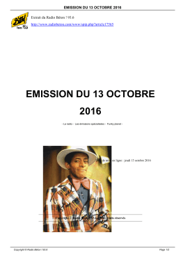 emission du 13 octobre 2016