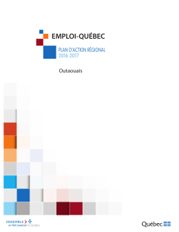 Plan d`action régional – Outaouais, 2016-2017 - Emploi