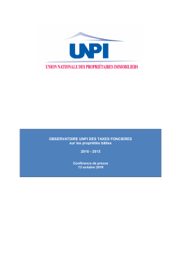 Document Observatoire des Taxes foncières UNPI