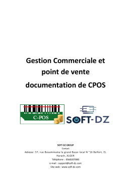 Gestion Commerciale et point de vente documentation - SOFT-DZ
