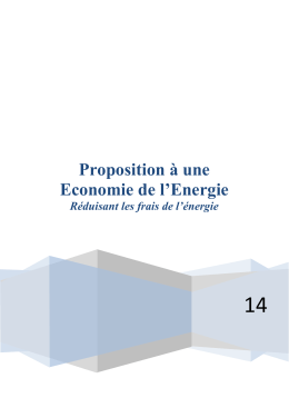 Proposition à une Economie de l`Energie