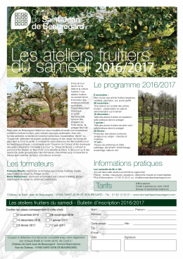 Les ateliers fruitiers du samedi 2016/2017 - Château Saint