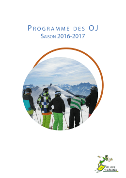 Programme des OJ - Ski Club d`Avenches