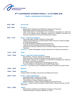 Programme de la 8ème Conférence internationale de l`assurance