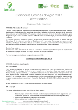 Règlement - Montpellier SupAgro