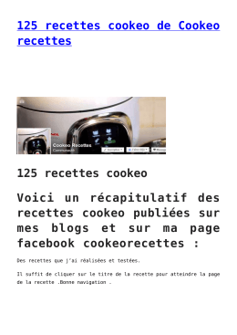 125 recettes cookeo de Cookeo recettes - Sport-et