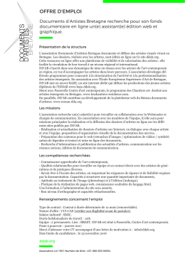 OFFRE D`EMPLOI - Réseau documents d`artistes