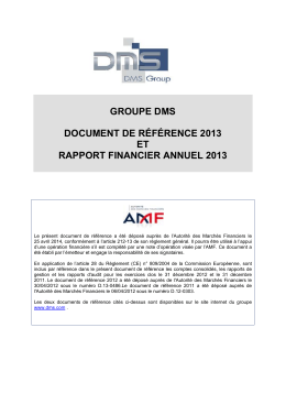 Rapport financier annuel 2013