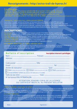 INSCRIPTIONS Bulletin d`inscription Inscription internet à privilégier