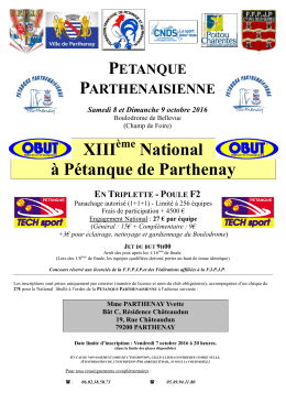 XIII National à Pétanque de Parthenay