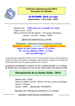 23 OCTOBRE 2016. Le Lude Championnat de La Sarthe