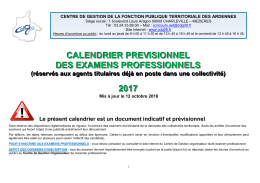 calendrier previsionnel des examens professionnels 2017