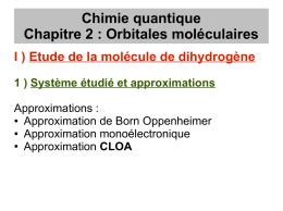 Chimie quantique Chapitre 2 : Orbitales moléculaires