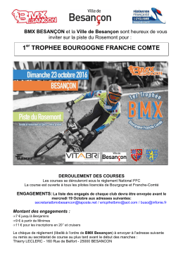 Invitation Besançon Trophée Bourgogne Franche-Comté