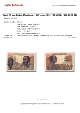West African States, Mauritanie, 100 Francs, 1961, KM:501Eb, 1961