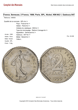 France, Semeuse, 2 Francs, 1999, Paris, SPL, Nickel, KM:942.1