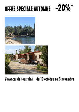 offre speciale automne -20% - Camping du lac de la Thesauque