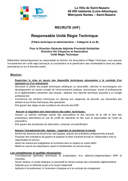 Responsable Unité Régie Technique - Ville de Saint