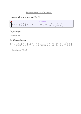 Inverse d`une matrice 2 × 2
