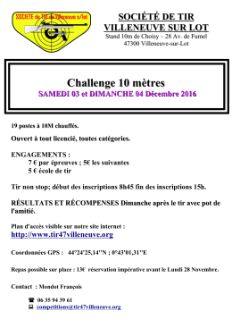 Challenge 10 mètres - Club de Tir d`Albret